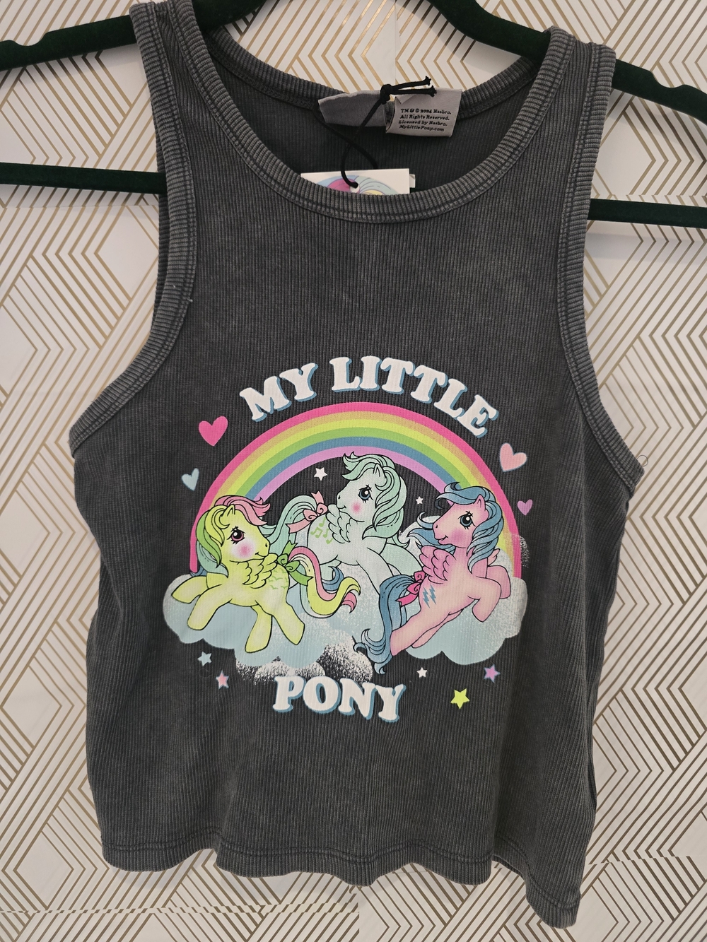 Zara My Little Pony Girls' Graphic Tank Top - Charcoal